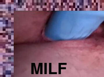 Milf dirty talks while masturbating