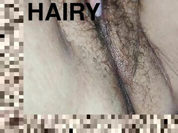 Masturbate hairy pussy fuck and cum on ass