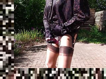 Fashion show with cumshot 3 of 4 - shiny miniskirt