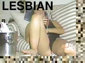 Hot Ass Lesbian Babe Licks Her Friends Cunt On The Sofa