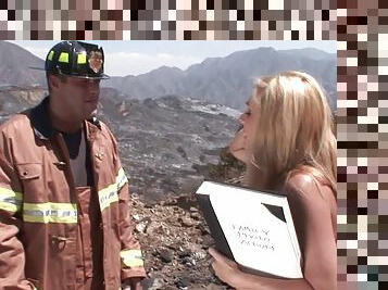 Blazing Hot Blonde Angela Attison Gets Fucked by a Firefighter