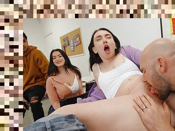 Hot ass bitch Mandy Muse gets eaten out and sodomized in the classroom