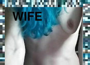 Blue haired tinder girl fucks on the first date. Amazing body and cock ride.