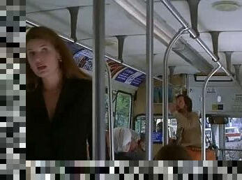 Stefanie Von Pfetten Flashes Her Big Round Jugs On a Bus - Movie Scene