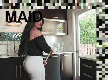 Fat ass Latina maid is happy to take dick for extra cash
