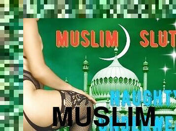Naughty big ass muslim girl in stockings and thong panties dancing and booty shaking