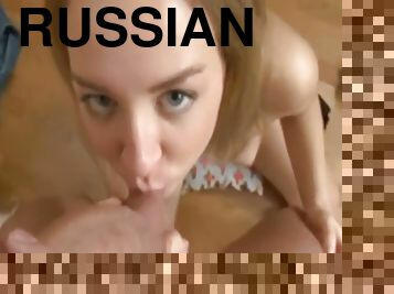 russisk, anal, skønheder, deepthroat, synsvinkel, blond