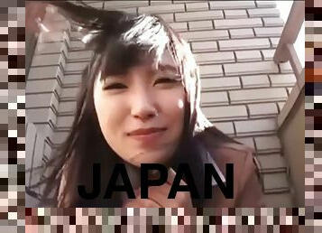 Japanese girl spits and licks and sniffs the smell of her saliva