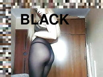 Black Panties Under Black Pantyhose