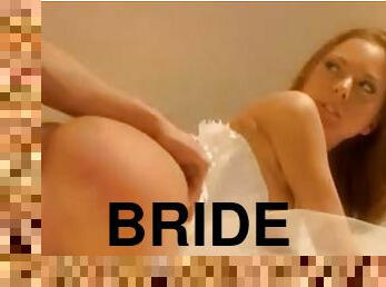 Wondrous bride in white corset hardcore sex