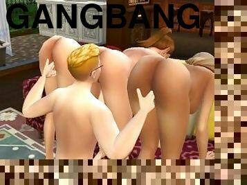 Reverse gangbang (The Sims 4)