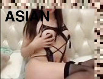 asiatique, collants, transsexuelle, ados, ladyboy, ejaculation, douce