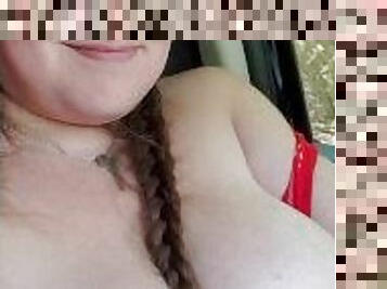 VERY RISKY!! PUBLIC PARK! MILKY WHITE, HUGE, PIERCED TITS IN THE SUNLIGHT!