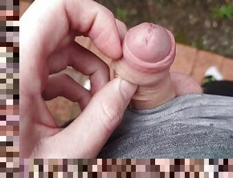 Pissing up close with my dirty foreskin