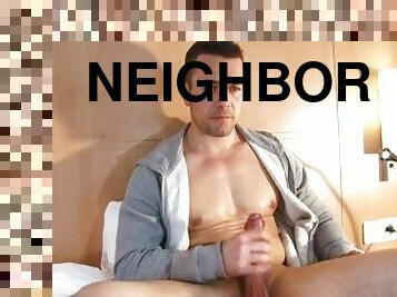 Straight neighbor made a porn gets touched by a guy !