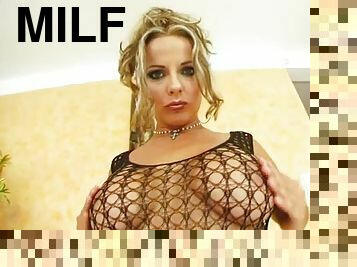 A very hot milf is giving out a wild solo