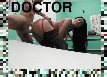 Raven-haired Bitch Ania Kinski Takes Care Of Doctors Cock