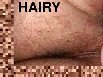 I love licking and sucking his hairy balls