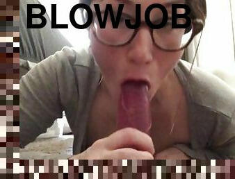 store-pupper, briller, blowjob, rumpe-booty, pov, naturlig, riding, dildo, cowgirl, brunette