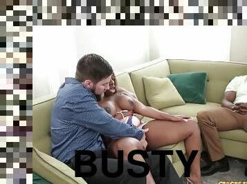 Busty Ebony Wife Kaiya Rose Cucks Her Husband With Big White Cock