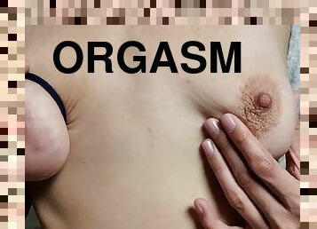Sensitive orgasm from nipple play