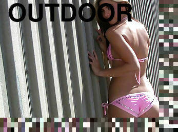 Sensual beauty posing nude in outdoor