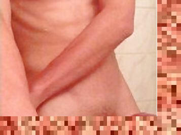Horny 20 y.o. Straight Boy Jerking Off in the Shower!