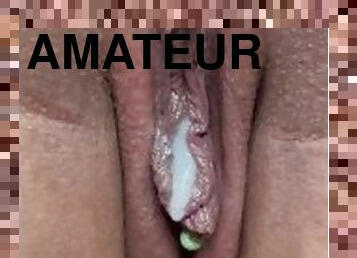 Pussy filled dripping cum