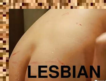 Blonde Lesbian Teen Takes A Bath Under Madame's Watch