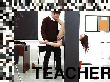 Horny teacher Alex Legend banged hot brunette student