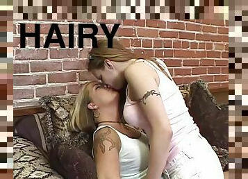 Hot ass babe Ali Kat licks hairy Jocelyn in hardcore lesbian fuck time