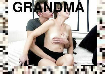 LustyGrandmas Opulent Granny Dresses Up For Her First Oral Creampie