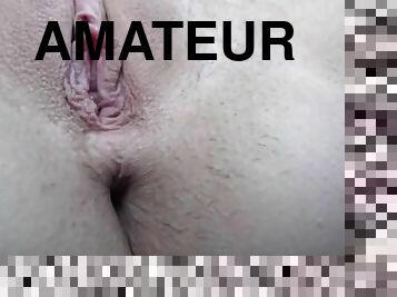 Amateur teen toying her shaved pussy