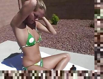 Haley Bikini put lotion Photoshoot