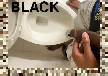 Thirsty? Have a sip - black boy pisses in toilet