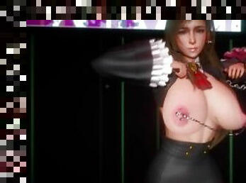 Tifa with pierced nipple in slut suit MMD R18 sex dance