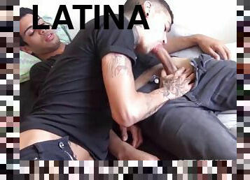 Latino jocks fuck bareback after sucking cock for the first time