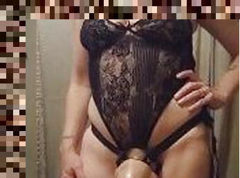 Big tit femdom pegging with huge strap on - onlyfans@misterwetfun