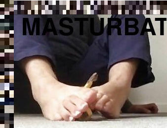 masturbaatio, jalat, pov, fetissi, soolo, jalkahomma, banaani