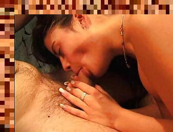 His hairy private part hitting her shaved one in a basement