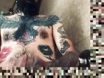 Two Hands Big Dick Shower Cum