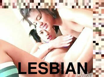 Cute Carla with Lesbian Friend Licking Tits