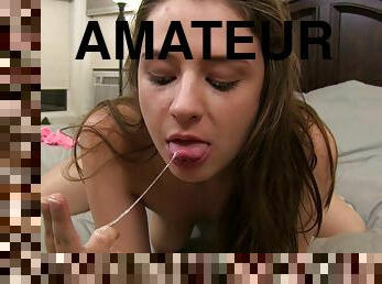 An enthusiastic teen amateur fucks on her home webcam