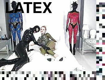 összekötve, perverz, latex, gumi