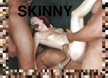 Skinny Brit Girl GangBanged