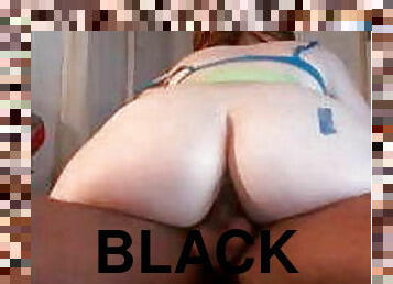 Sexy white ass riding black dick