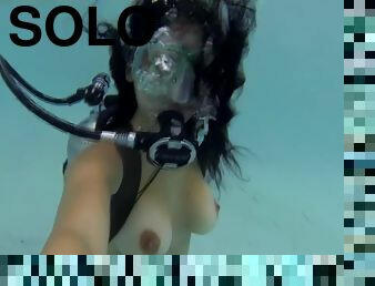 topless scuba in pool