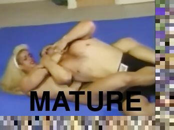 Topless mixed wrestling