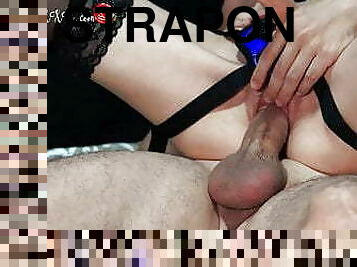 Passionate Strapon Minx Riding Big Dick to Powerful Orgasm