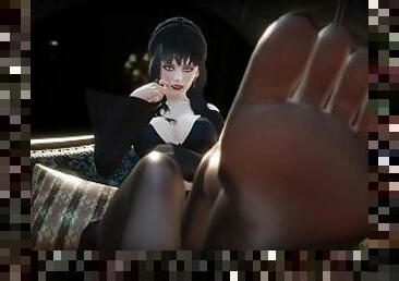 Mistress Elvira's Nylon Stocking Foot Slave Femdom